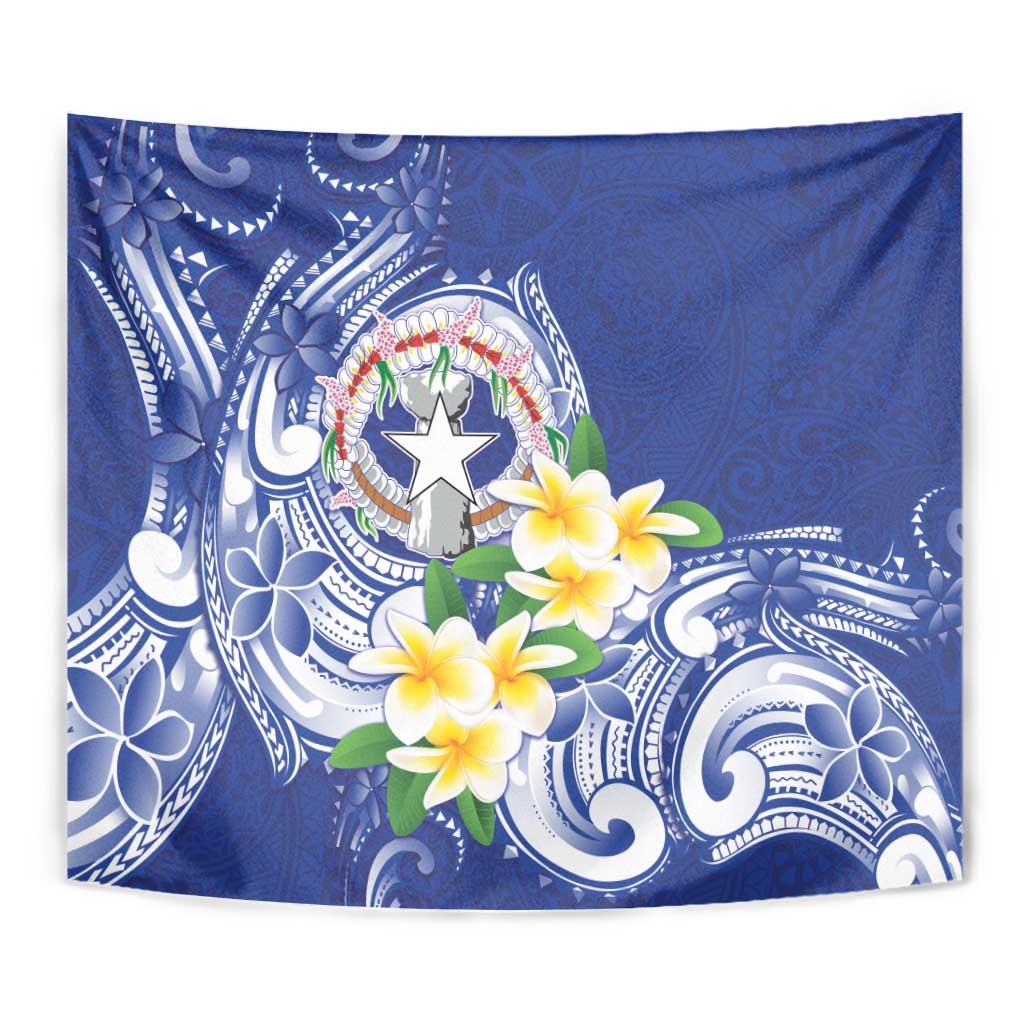 Northern Mariana Islands Tapestry Polynesian Pattern With Frangipani LT05 - Polynesian Pride