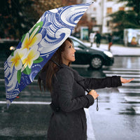 Northern Mariana Islands Umbrella Polynesian Pattern With Frangipani