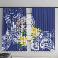 Northern Mariana Islands Window Curtain Polynesian Pattern With Frangipani