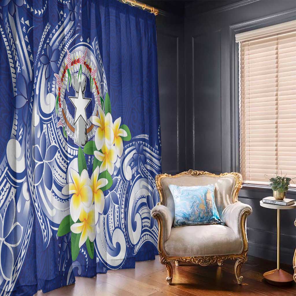 Northern Mariana Islands Window Curtain Polynesian Pattern With Frangipani