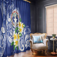 Northern Mariana Islands Window Curtain Polynesian Pattern With Frangipani