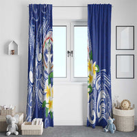Northern Mariana Islands Window Curtain Polynesian Pattern With Frangipani