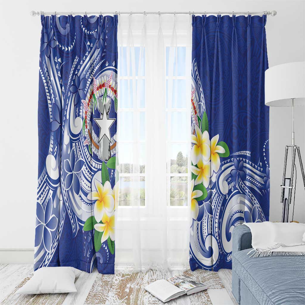 Northern Mariana Islands Window Curtain Polynesian Pattern With Frangipani