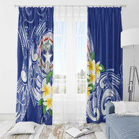 Northern Mariana Islands Window Curtain Polynesian Pattern With Frangipani