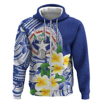 Northern Mariana Islands Zip Hoodie Polynesian Pattern With Frangipani LT05 Zip Hoodie Navy - Polynesian Pride