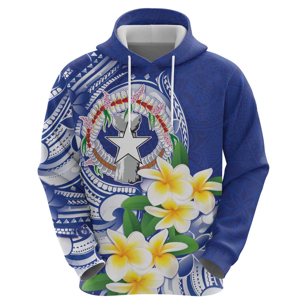 Northern Mariana Islands Zip Hoodie Polynesian Pattern With Frangipani LT05 - Polynesian Pride
