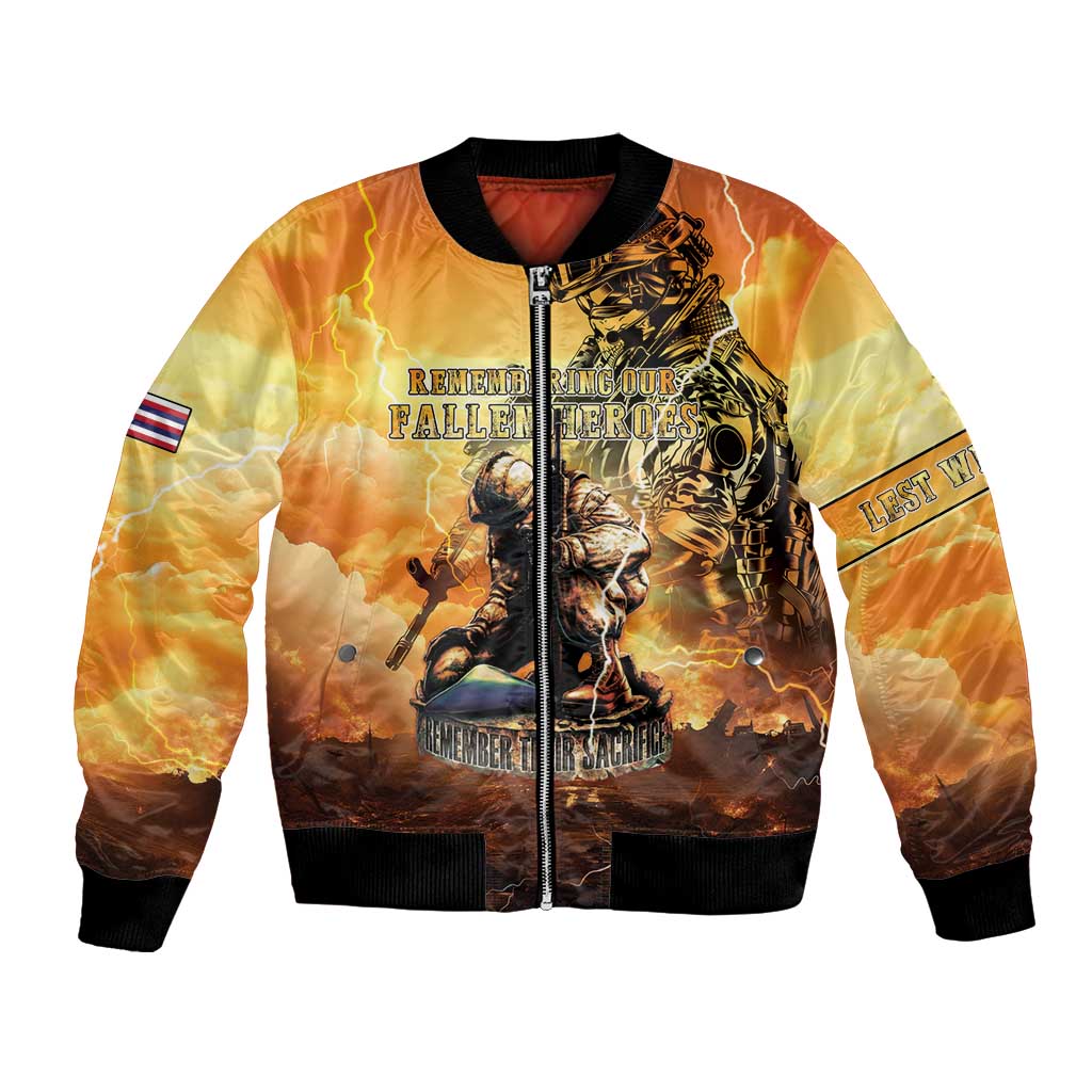 Hawaii Memorial Day Bomber Jacket Remember Their Sacrifice LT05 Unisex Yellow - Polynesian Pride