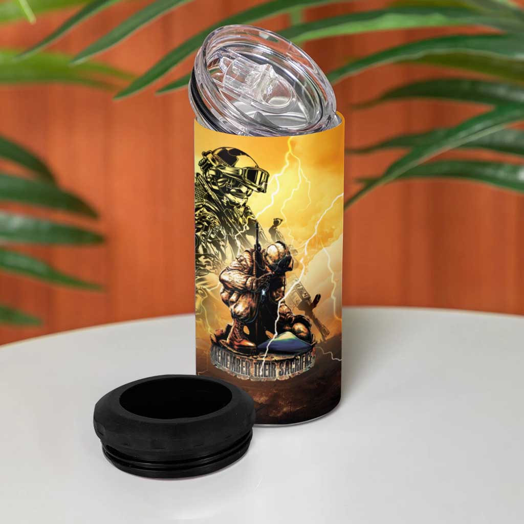 Hawaii Memorial Day 4 in 1 Can Cooler Tumbler Remember Their Sacrifice