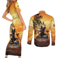 Hawaii Memorial Day Couples Matching Short Sleeve Bodycon Dress and Long Sleeve Button Shirt Remember Their Sacrifice