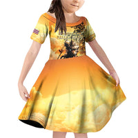 Hawaii Memorial Day Family Matching Off Shoulder Short Dress and Hawaiian Shirt Remember Their Sacrifice LT05 Daughter's Dress Yellow - Polynesian Pride