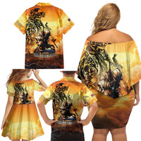 Hawaii Memorial Day Family Matching Off Shoulder Short Dress and Hawaiian Shirt Remember Their Sacrifice LT05 - Polynesian Pride