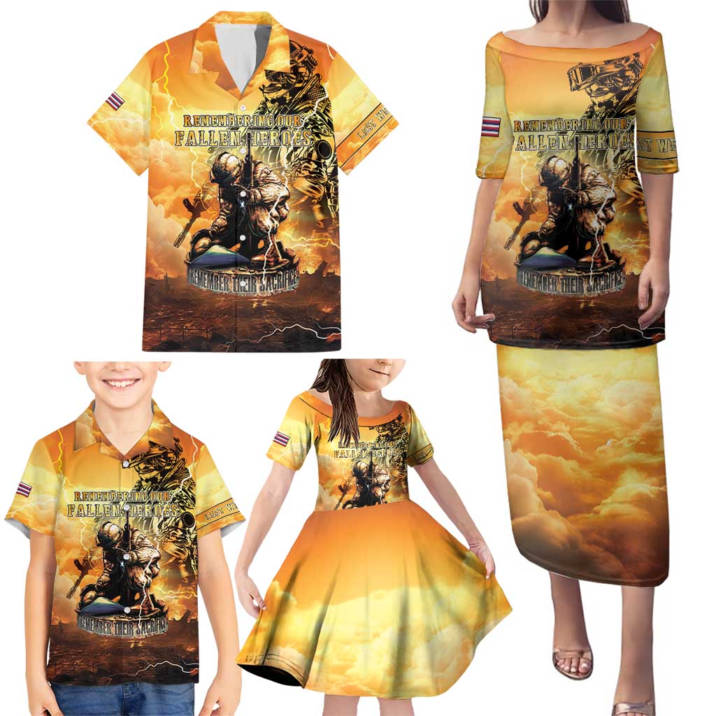Hawaii Memorial Day Family Matching Puletasi and Hawaiian Shirt Remember Their Sacrifice LT05 - Polynesian Pride