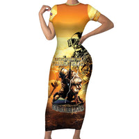Hawaii Memorial Day Family Matching Short Sleeve Bodycon Dress and Hawaiian Shirt Remember Their Sacrifice LT05 Mom's Dress Yellow - Polynesian Pride