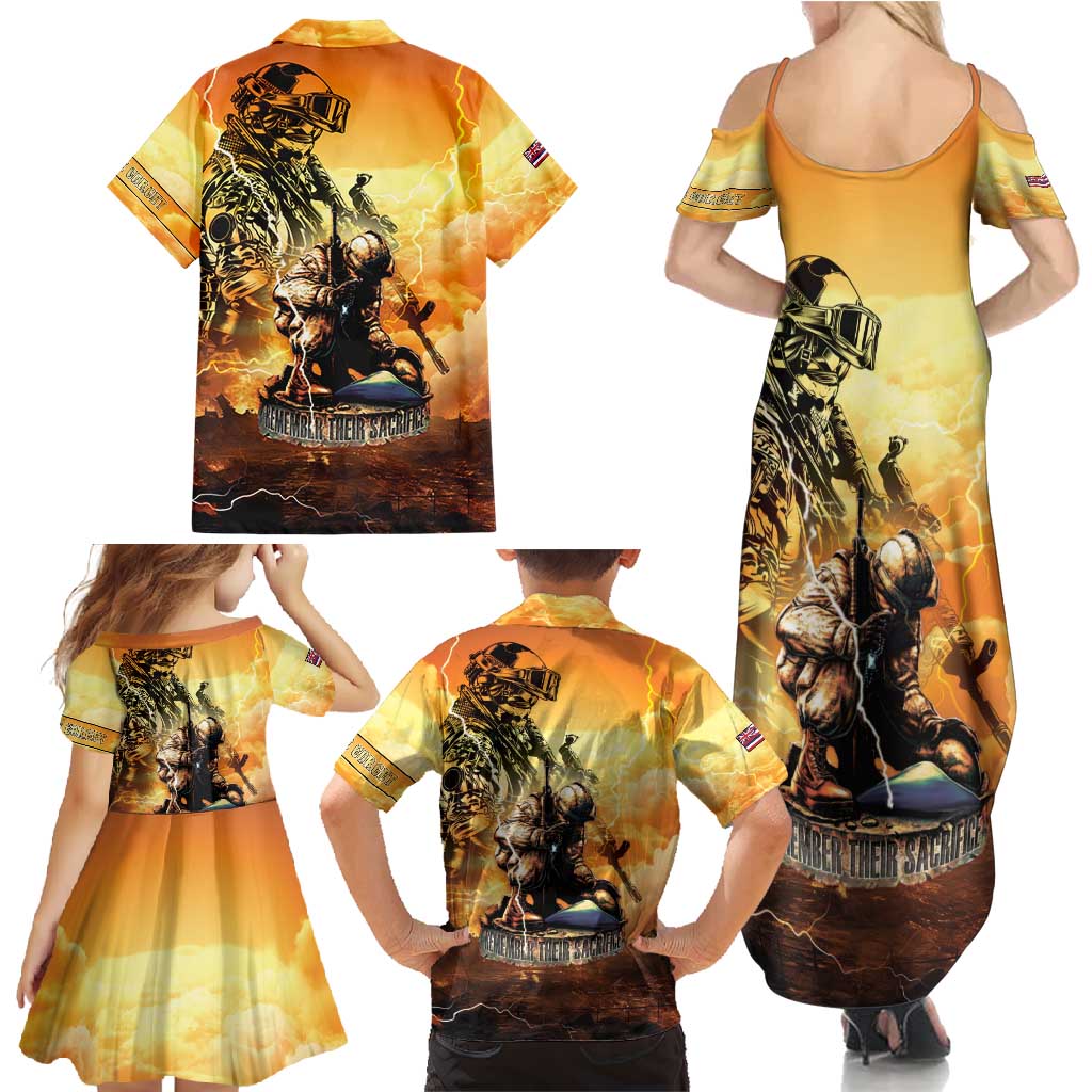 Hawaii Memorial Day Family Matching Summer Maxi Dress and Hawaiian Shirt Remember Their Sacrifice LT05 - Polynesian Pride
