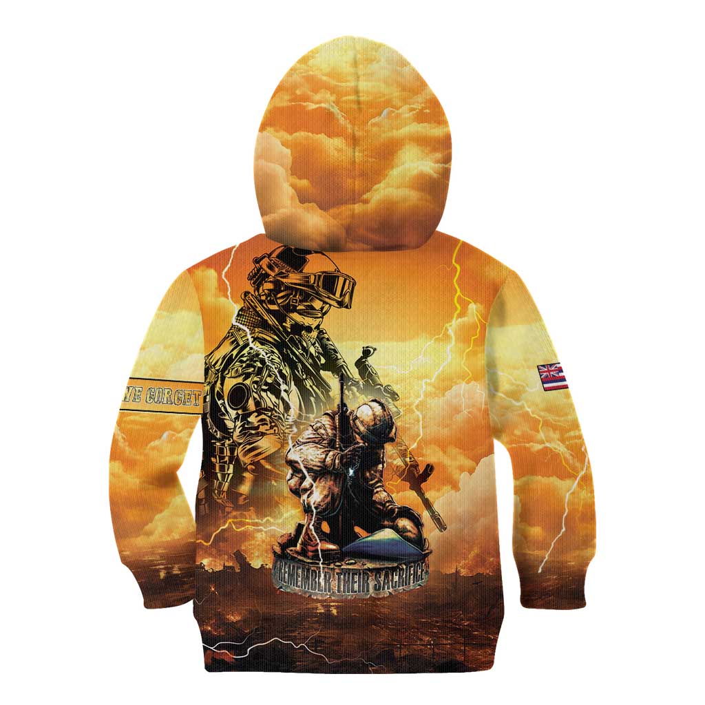 Hawaii Memorial Day Kid Hoodie Remember Their Sacrifice