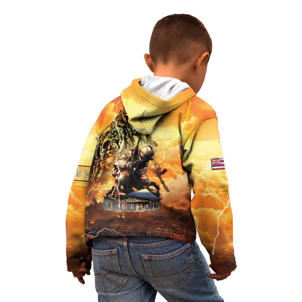 Hawaii Memorial Day Kid Hoodie Remember Their Sacrifice