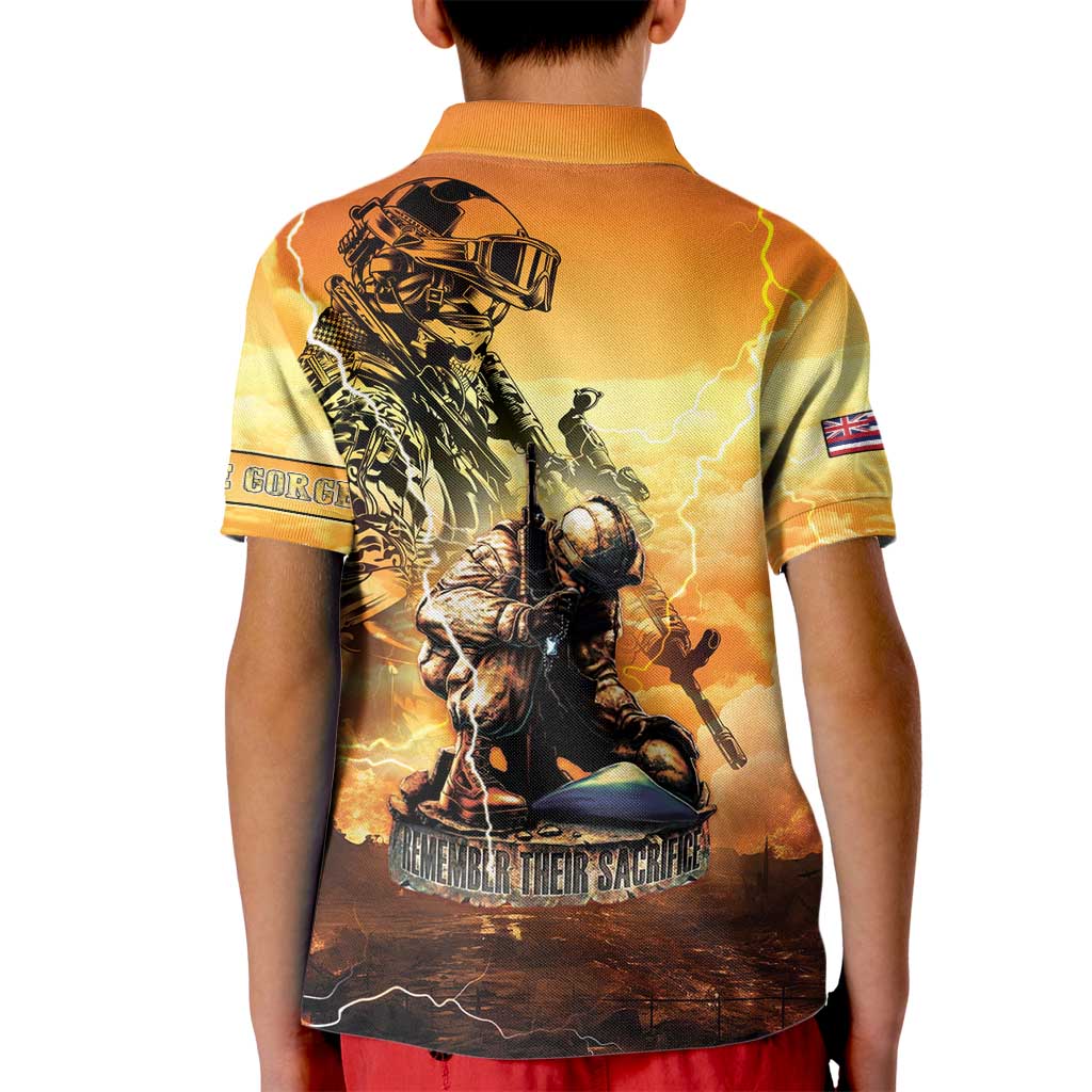 Hawaii Memorial Day Kid Polo Shirt Remember Their Sacrifice