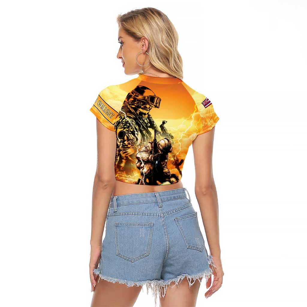 Hawaii Memorial Day Raglan Cropped T Shirt Remember Their Sacrifice LT05 - Polynesian Pride