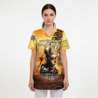 Hawaii Memorial Day Scrub Top Remember Their Sacrifice - Polynesian Pride