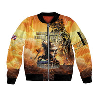 Hawaii Memorial Day Sleeve Zip Bomber Jacket Remember Their Sacrifice LT05 Unisex Yellow - Polynesian Pride