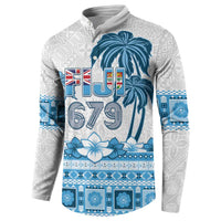 Fiji 679 Constitution Day Button Sweatshirt Fijian Tapa Pattern