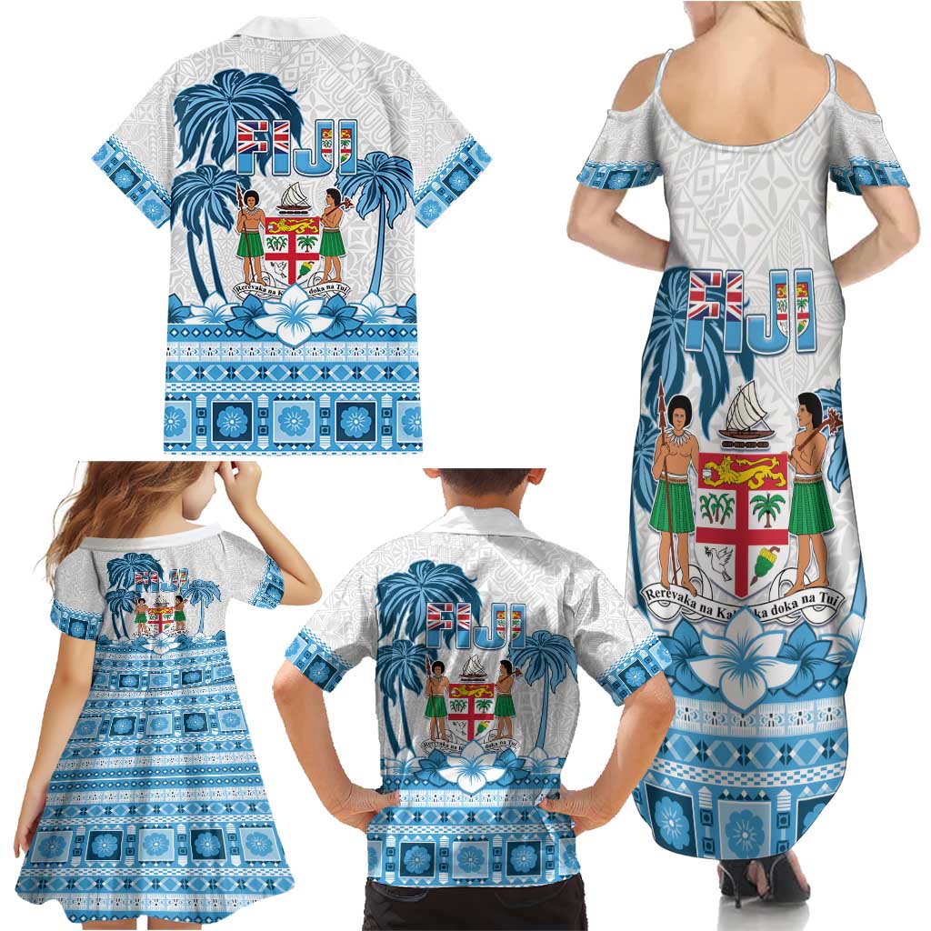 Fiji 679 Constitution Day Family Matching Summer Maxi Dress and Hawaiian Shirt Fijian Tapa Pattern