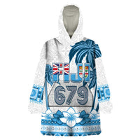 Fiji 679 Constitution Day Wearable Blanket Hoodie Fijian Tapa Pattern