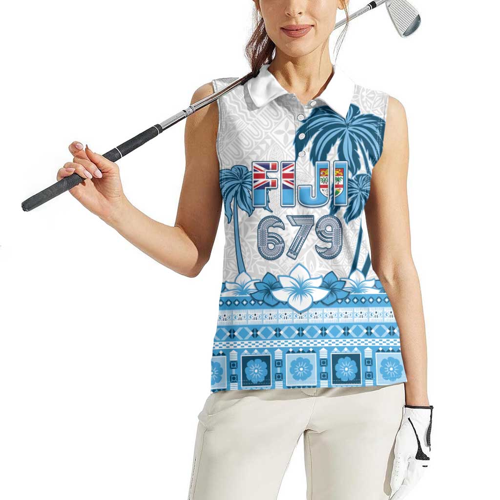 Fiji 679 Constitution Day Women Sleeveless Polo Shirt Fijian Tapa Pattern