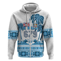 Fiji 679 Constitution Day Zip Hoodie Fijian Tapa Pattern LT05 Zip Hoodie Blue - Polynesian Pride