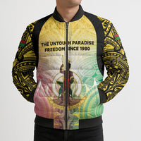 Vanuatu Independence Day Bomber Puffer Jacket The Untouched Paradise