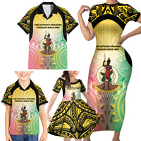 Vanuatu Independence Day Family Matching Short Sleeve Bodycon Dress and Hawaiian Shirt The Untouched Paradise