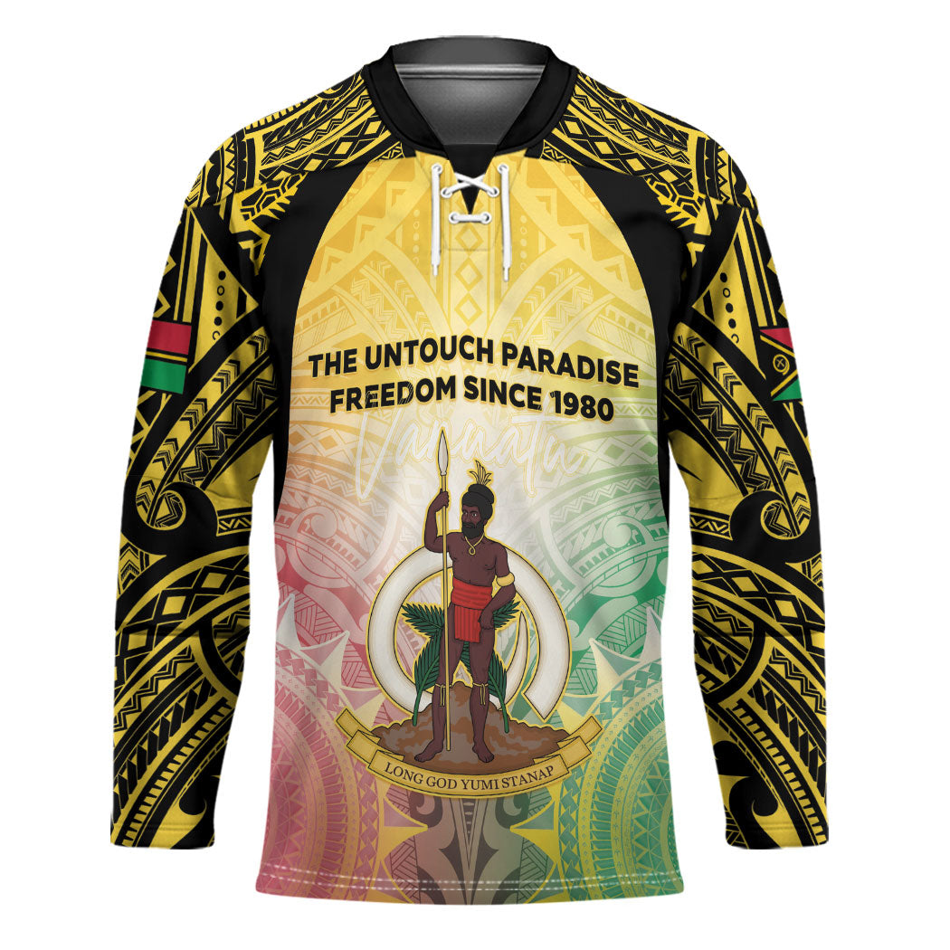 Vanuatu Independence Day Hockey Jersey The Untouched Paradise LT05 Unisex Colorful - Polynesian Pride