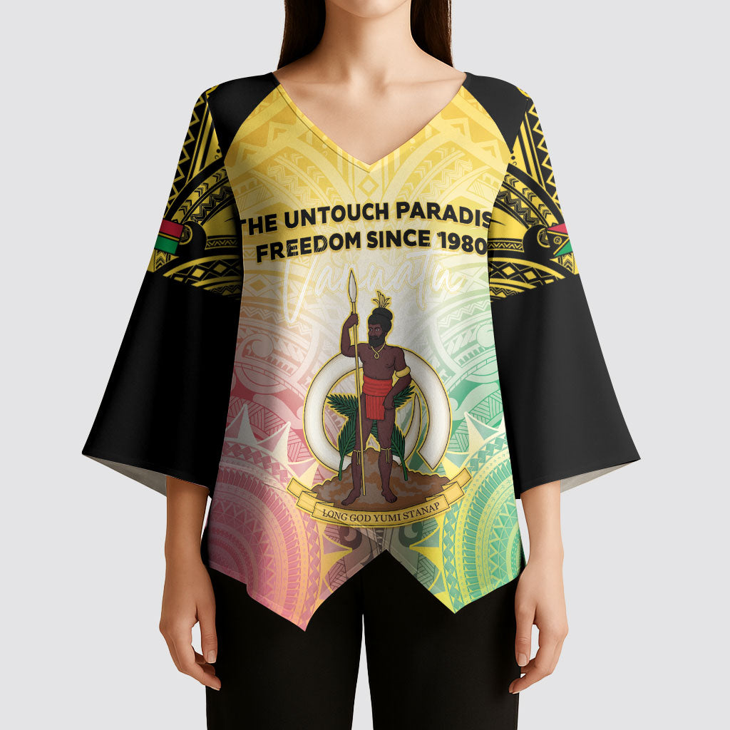 Vanuatu Independence Day Kimono Sleeve Blouse The Untouched Paradise
