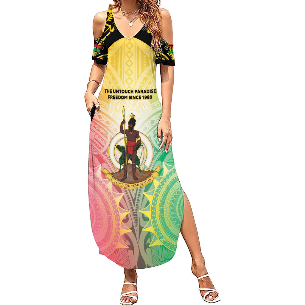 Vanuatu Independence Day Summer Maxi Dress The Untouched Paradise LT05 Women Colorful - Polynesian Pride