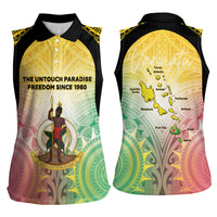 Vanuatu Independence Day Women Sleeveless Polo Shirt The Untouched Paradise