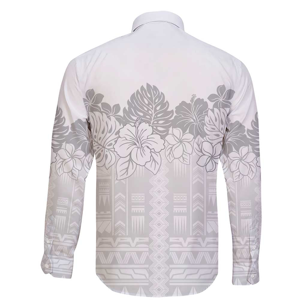 Samoa Lotu Tamaiti Family Matching Short Sleeve Bodycon Dress and Hawaiian Shirt White Sunday Polynesian Pattern With Tropical Flowers