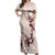 Bula Fiji Language Week Off Shoulder Maxi Dress Fijian Tapa Pattern With Tagimoucia Flower