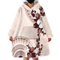 Bula Fiji Language Week Wearable Blanket Hoodie Fijian Tapa Pattern With Tagimoucia Flower LT05 - Polynesian Pride