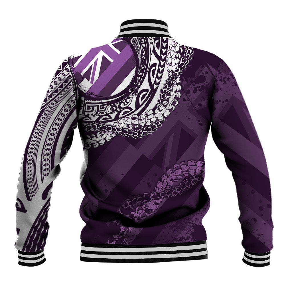 Hawaii Queen Liliuokalani Baseball Jacket Hawaiian Maile Lei Flag Style LT05 - Polynesian Pride