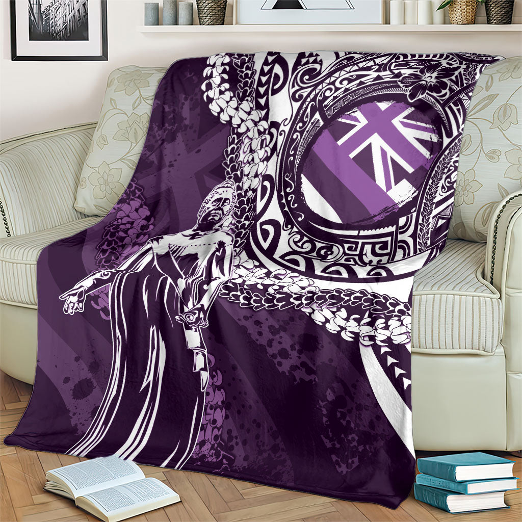 Hawaii Queen Liliuokalani Blanket Hawaiian Maile Lei Flag Style LT05 - Polynesian Pride
