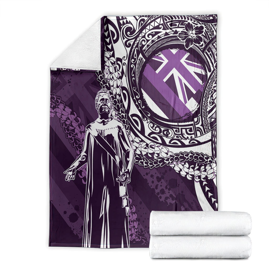 Hawaii Queen Liliuokalani Blanket Hawaiian Maile Lei Flag Style LT05 - Polynesian Pride