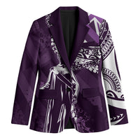 Hawaii Queen Liliuokalani Blazer Hawaiian Maile Lei Flag Style LT05 Unisex Purple - Polynesian Pride
