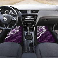 Hawaii Queen Liliuokalani Car Mats Hawaiian Maile Lei Flag Style LT05 Set 2pcs - Front Purple - Polynesian Pride