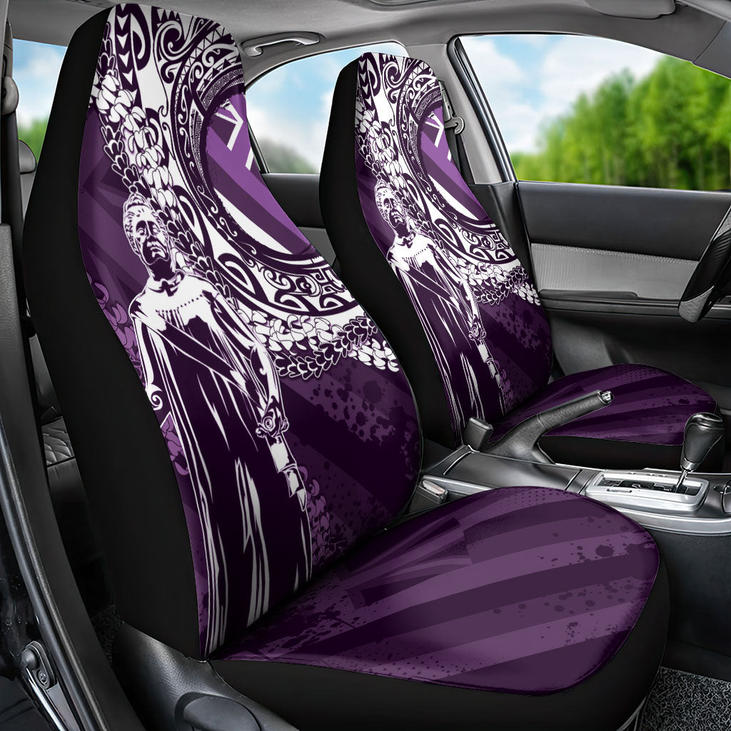 Hawaii Queen Liliuokalani Car Seat Cover Hawaiian Maile Lei Flag Style LT05 - Polynesian Pride