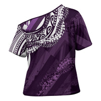 Hawaii Queen Liliuokalani Cross Shoulder Shirt Hawaiian Maile Lei Flag Style LT05 - Polynesian Pride