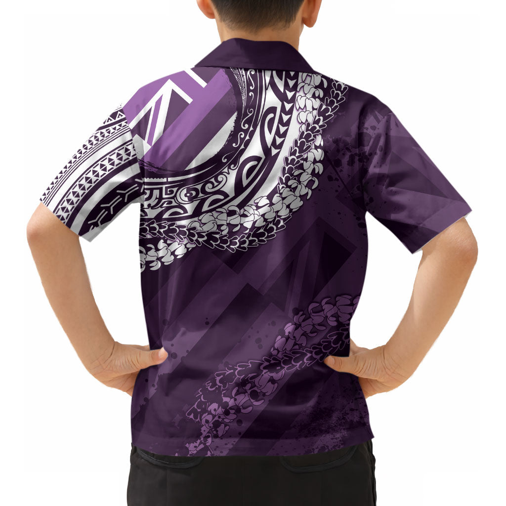 Hawaii Queen Liliuokalani Kid Hawaiian Shirt Hawaiian Maile Lei Flag Style LT05 - Polynesian Pride