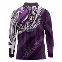 Hawaii Queen Liliuokalani Long Sleeve Polo Shirt Hawaiian Maile Lei Flag Style LT05 - Polynesian Pride