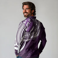 Hawaii Queen Liliuokalani Long Sleeve Polo Shirt Hawaiian Maile Lei Flag Style LT05 - Polynesian Pride