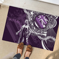 Hawaii Queen Liliuokalani Rubber Doormat Hawaiian Maile Lei Flag Style LT05 - Polynesian Pride