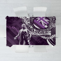 Hawaii Queen Liliuokalani Tablecloth Hawaiian Maile Lei Flag Style LT05 Purple - Polynesian Pride